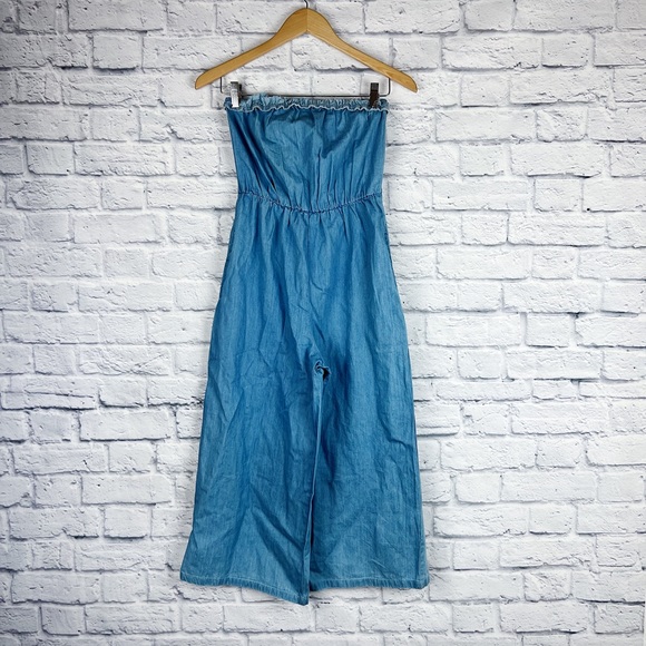 Jessica Simpson Denim Wide Leg Jumpsuit Sz Small - Picture 5 of 8